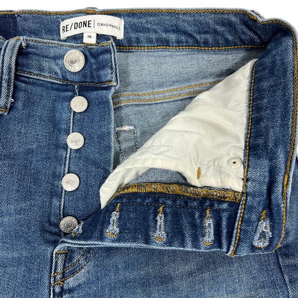 Re/Done Originals High Rise Ankle Crop Jeans Women's 26" Stretch Denim Retro - Picture 4 of 8